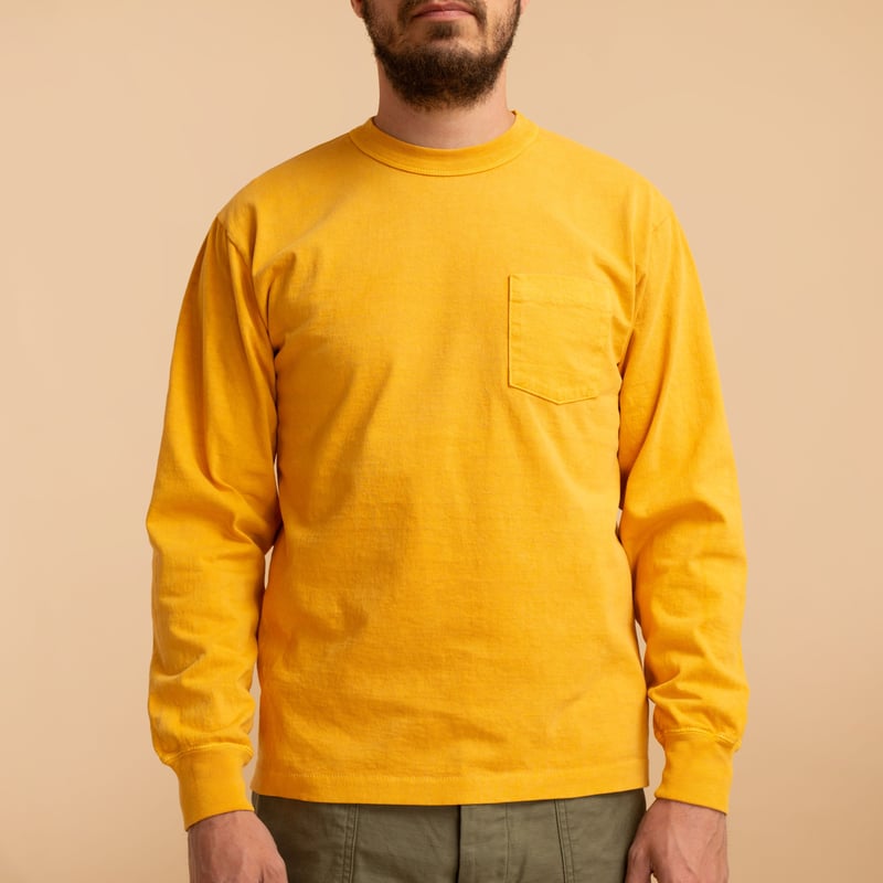"SURE MFG" 7.5oz Pocket Long Sleeve Tee Mustard
