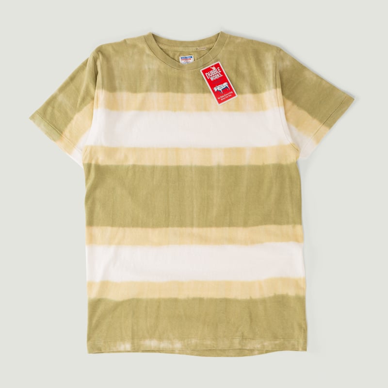 Short Sleeve Tie Dye Border Tee Beige/Khaki