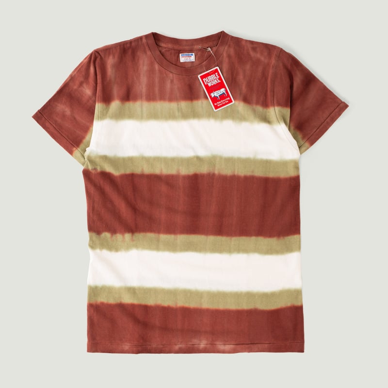 Short Sleeve Tie Dye Border Tee Brick/Khaki