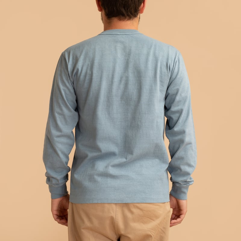 "SURE MFG" 7.5 oz Pocket Long Sleeve Tee Indigo Zombies