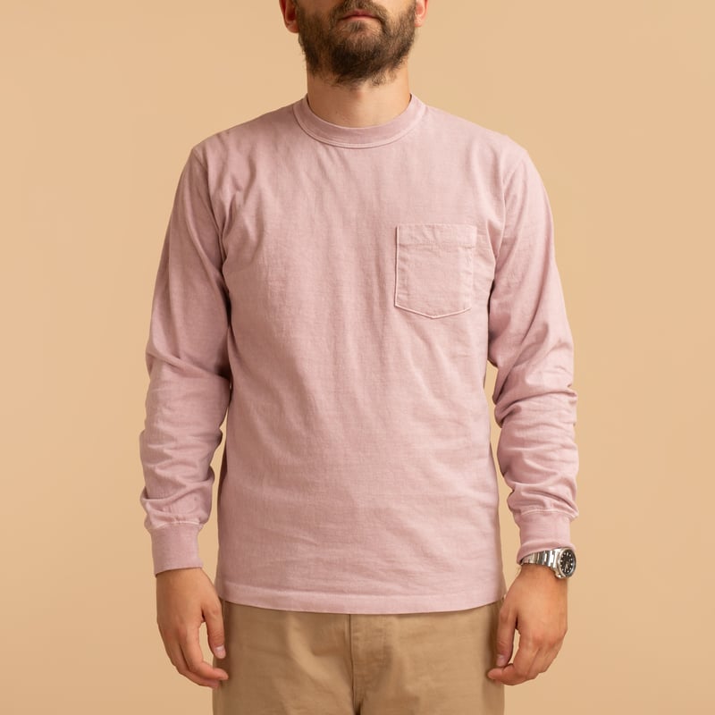 "SURE MFG" 7.5oz Pocket Long Sleeve Tee in Lilac