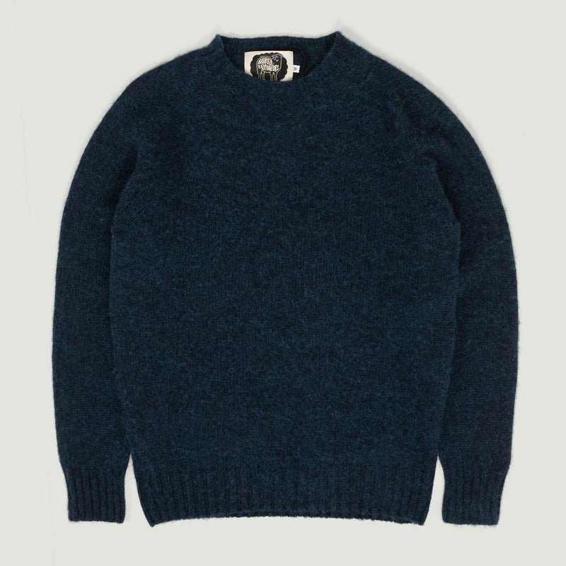 vignette HARLEY OF SCOTLAND X FLÂNEURS pull Shaggy Crew Neck Petrel