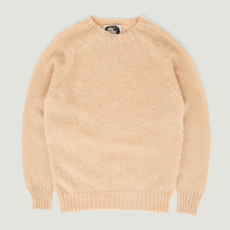 HARLEY OF SCOTLAND X FLANEURS / Shaggy Crew Neck Sweater Oatmeal