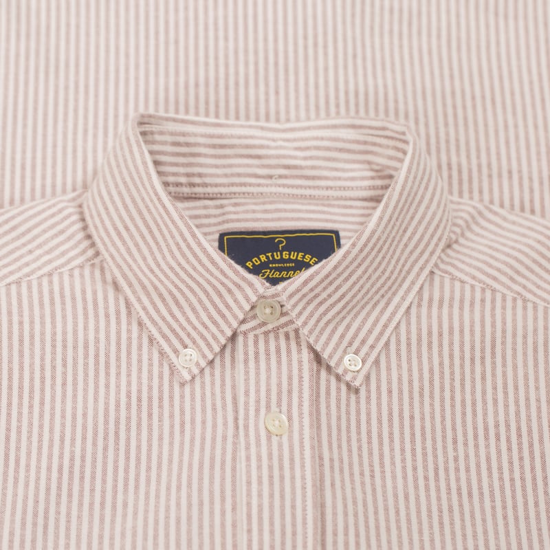 Brushed Oxford Stripe in Bordeaux