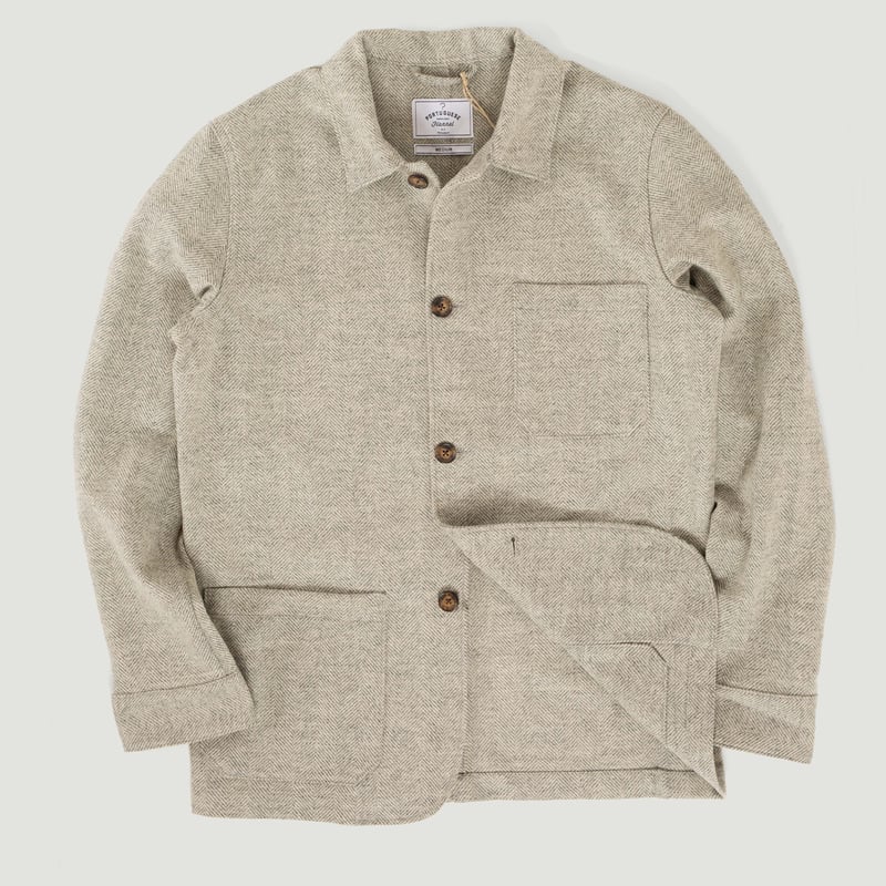 Labura Herringbone Wool Light Grey