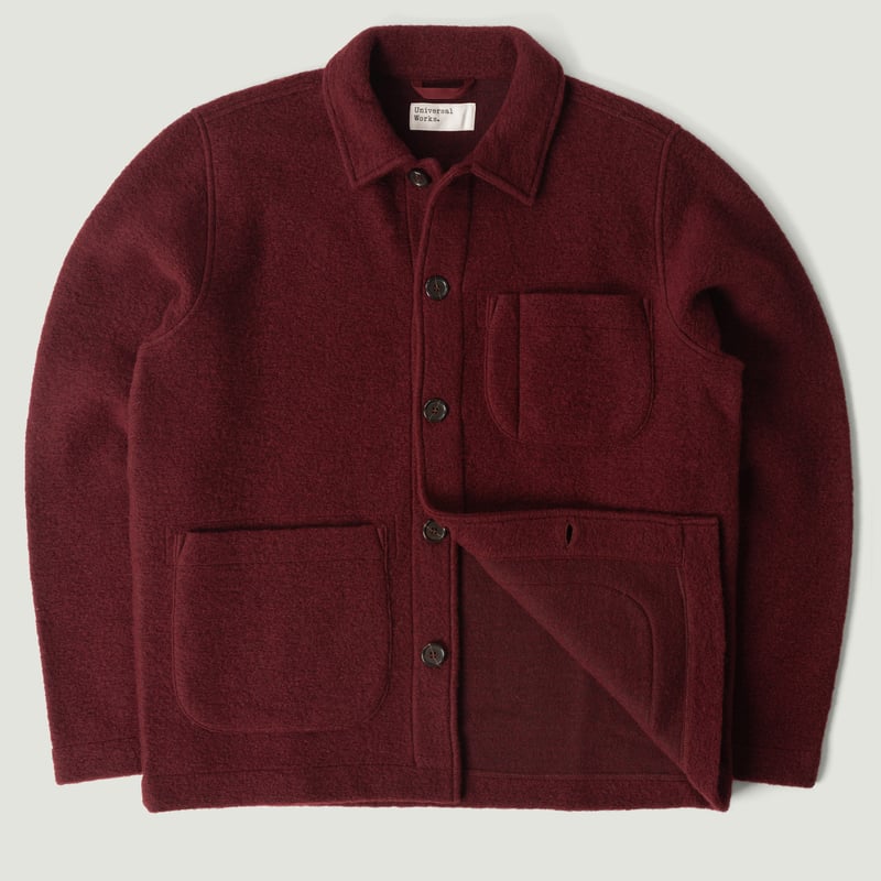 Wool Fleece Field Jacket Deep Red