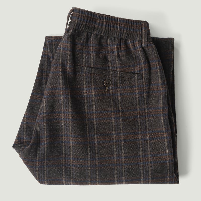 Twist Wool Check Oxford Pant Brown