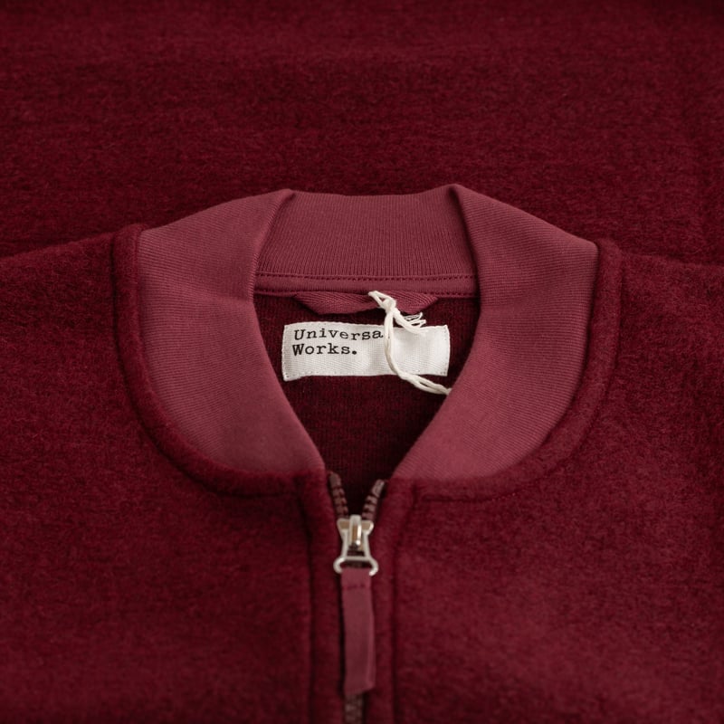 Wool Fleece Zip Waistcoat Deep Red