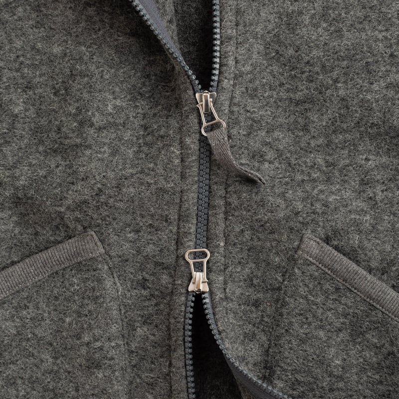 Wool Fleece Zip Waistcoat in Grey Marl