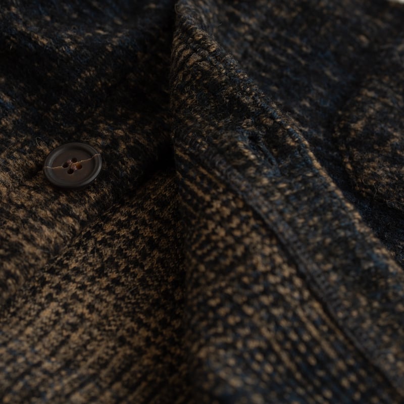 Agu Check Fleece Cardigan Navy/Sand