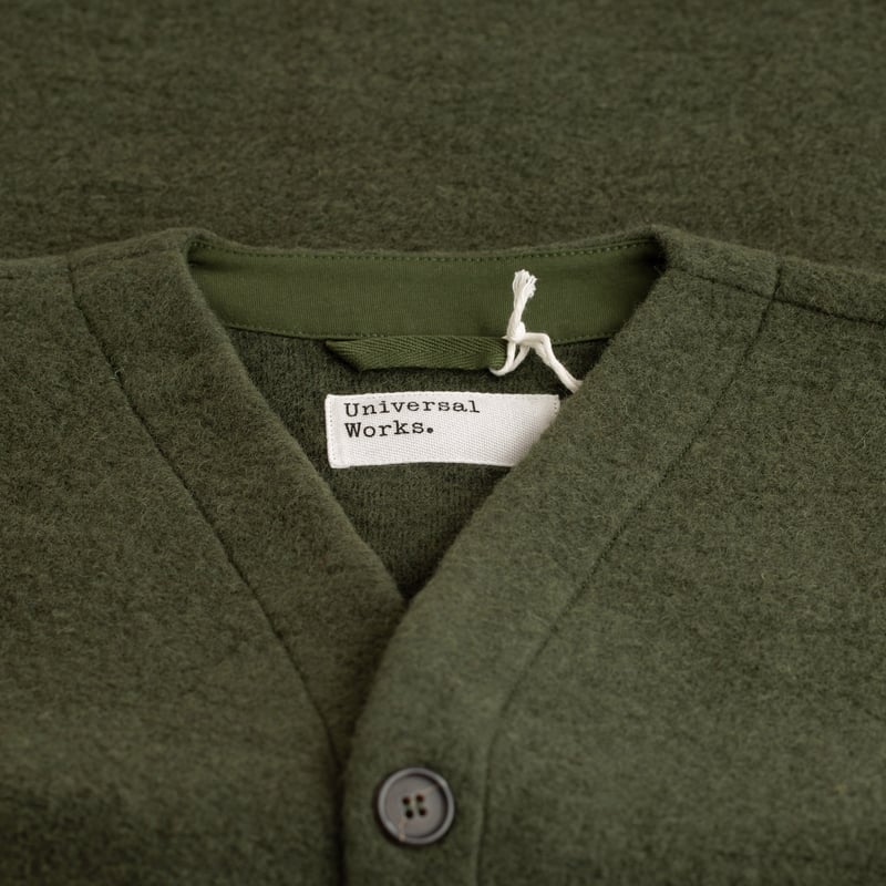 Wool Fleece Cardigan Olive