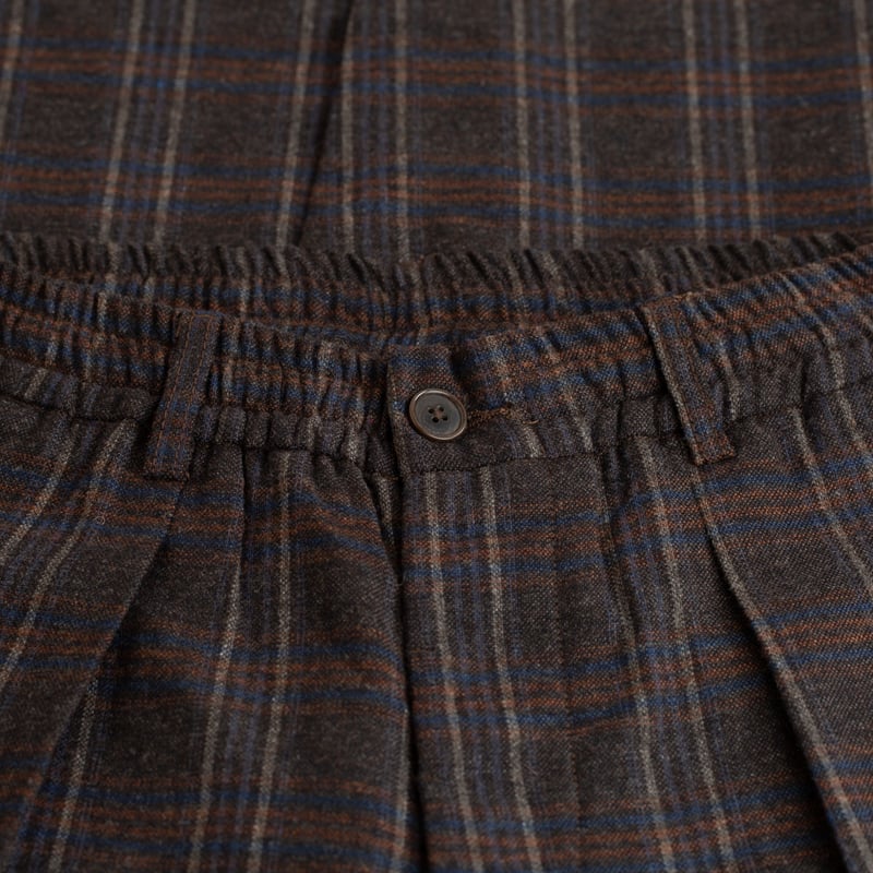 Twist Wool Check Oxford Pant Brown