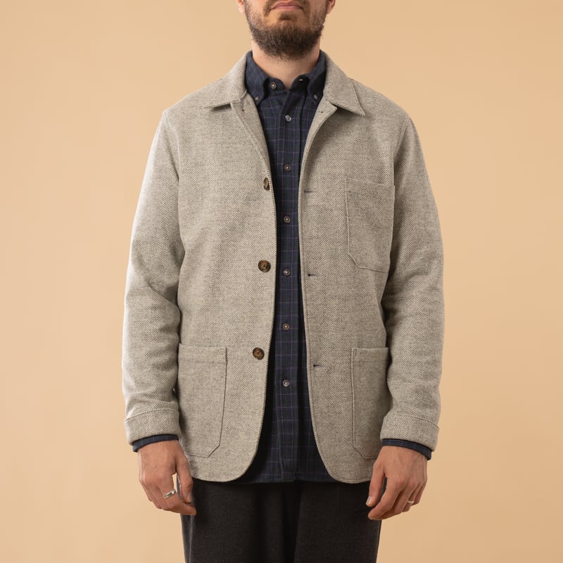 Labura Herringbone Wool Light Grey