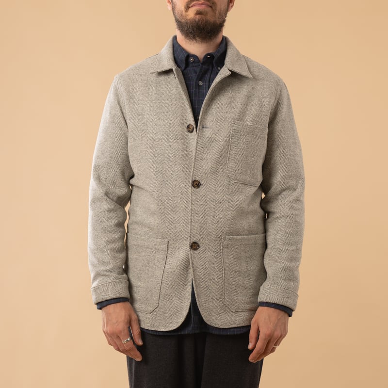 Labura Herringbone Wool Light Grey