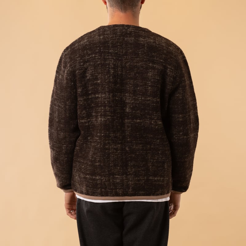 Marble Fleece Cardigan Brown