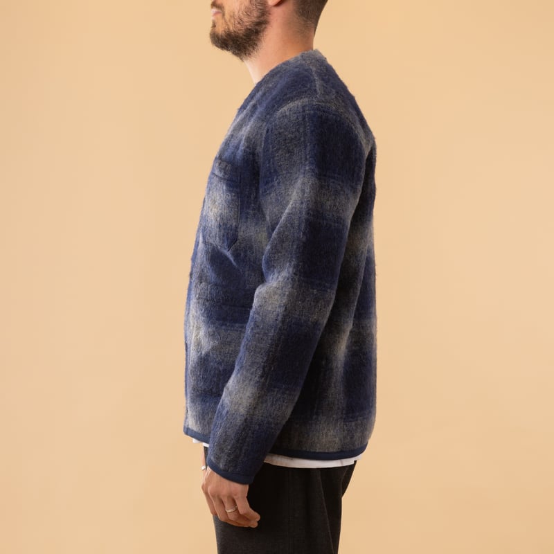 Fresco Fleece Cardigan Navy/Grey