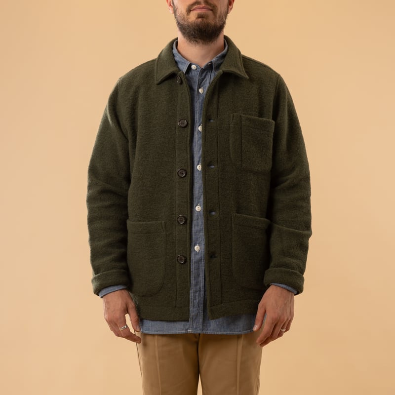 Wool Fleece Field Jacket Olive