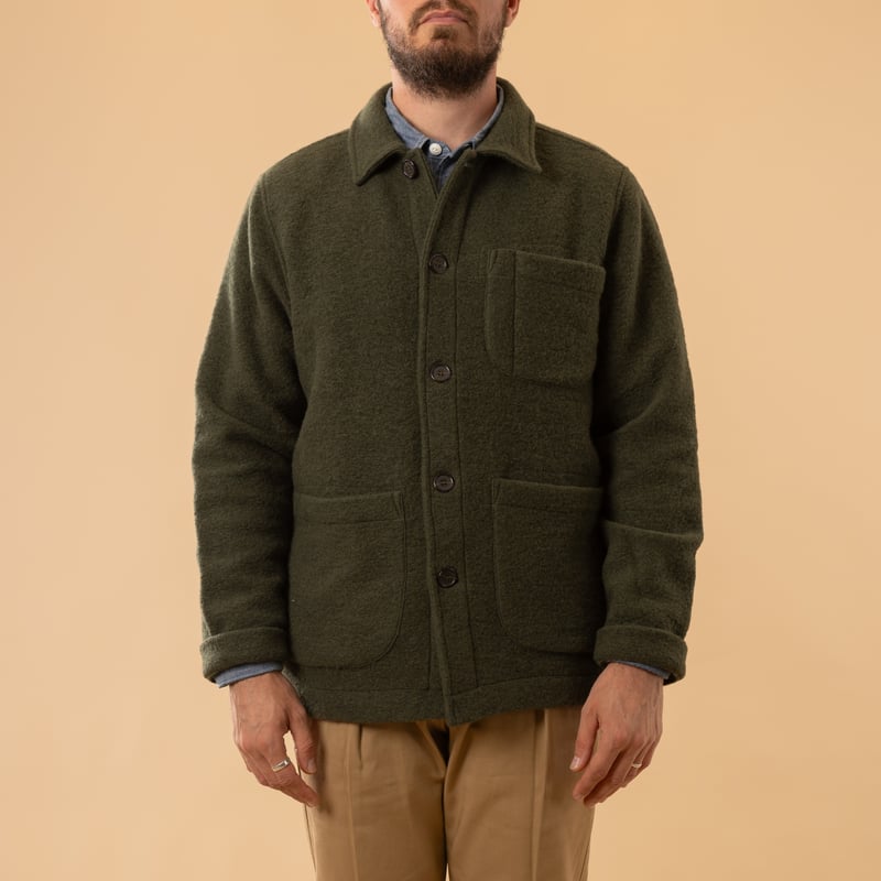 Wool Fleece Field Jacket Olive