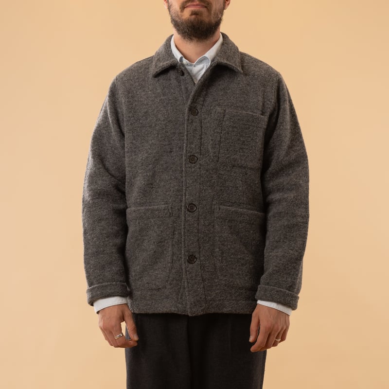 Wool Fleece Field Jacket Grey Marl