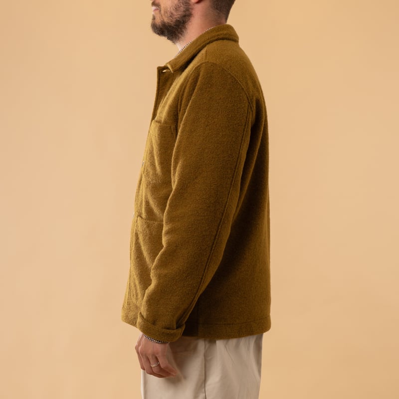 Wool Fleece Field Jacket Mustard