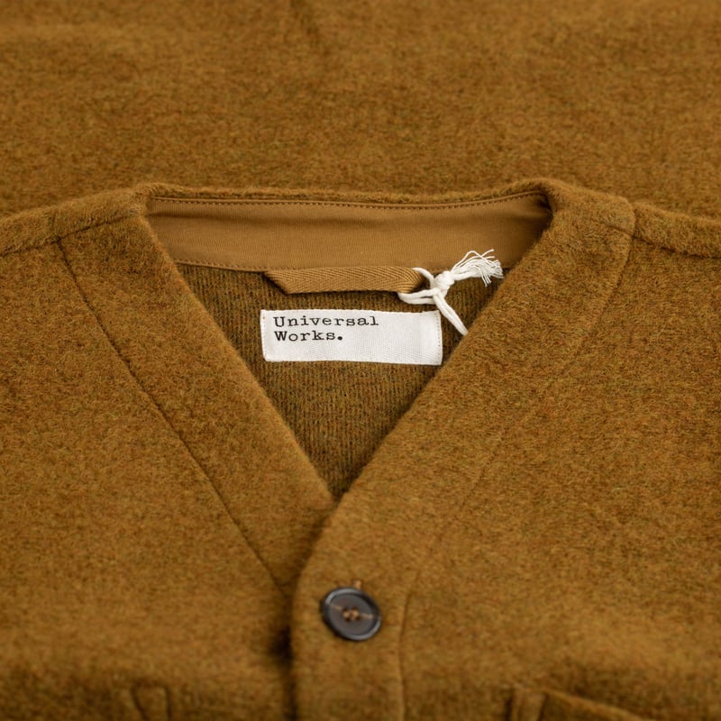 Wool Fleece Cardigan Mustard