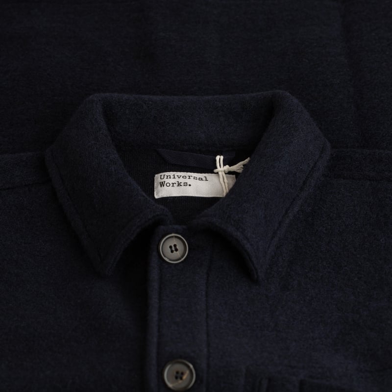 Navy Wool Fleece Field Jacket