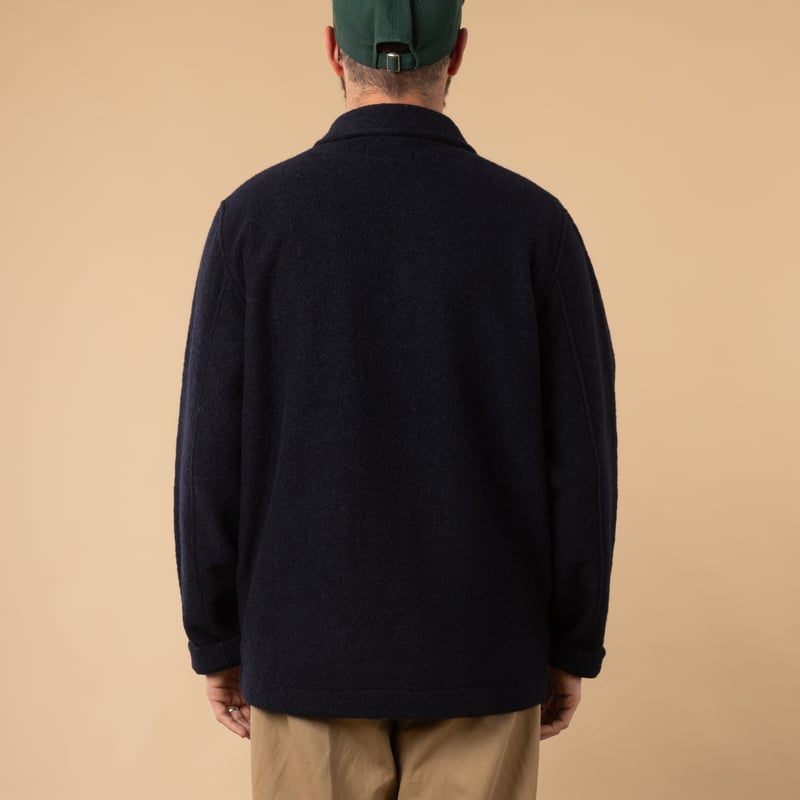 Navy Wool Fleece Field Jacket