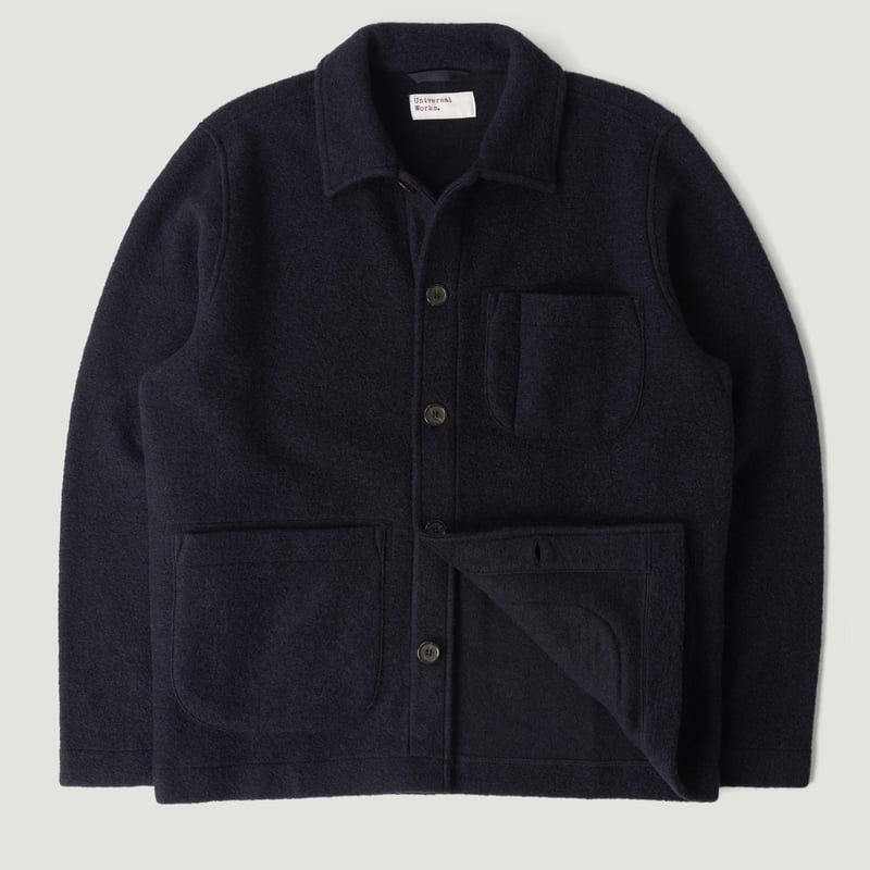 Navy Wool Fleece Field Jacket