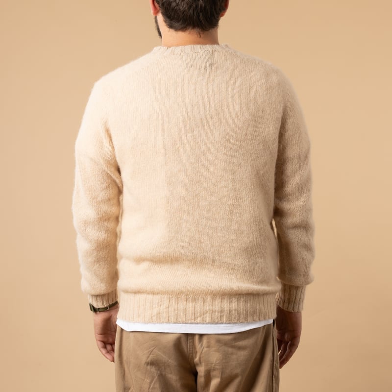 HARLEY OF SCOTLAND X FLANEURS / Shaggy Crew Neck Sweater Oatmeal