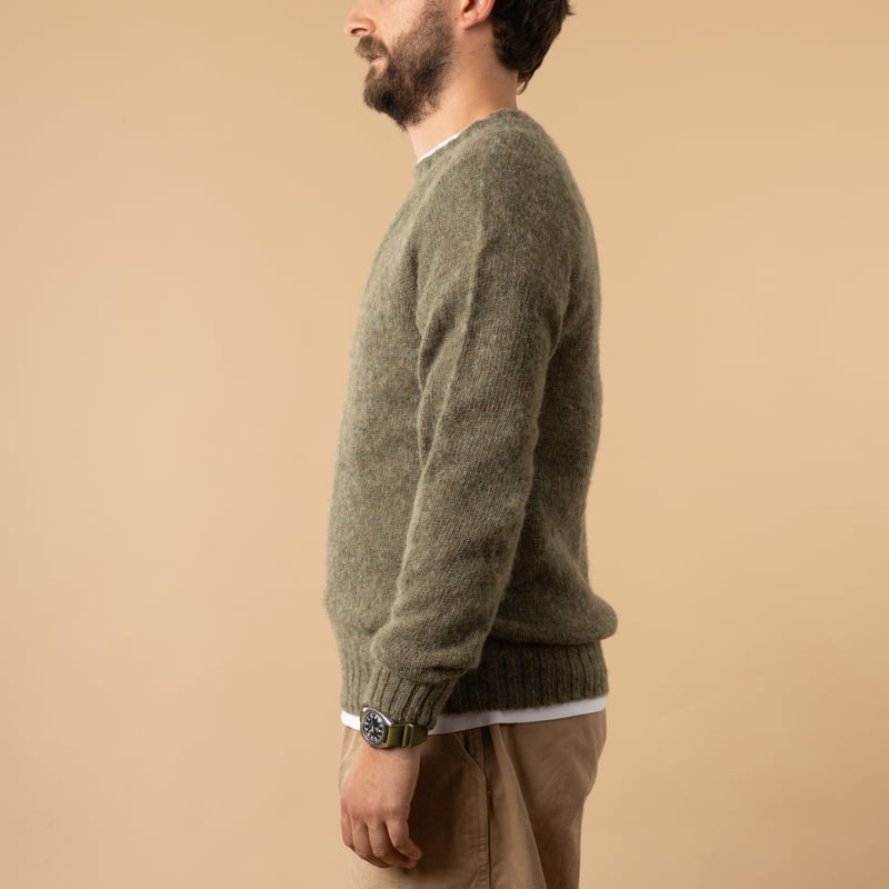 HARLEY OF SCOTLAND X FLANEURS / Shaggy Crew Neck Sweater Heath