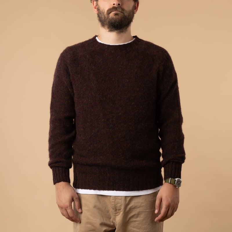 image HARLEY OF SCOTLAND X FLÂNEURS pull Shaggy Crew Neck Pheasant de face