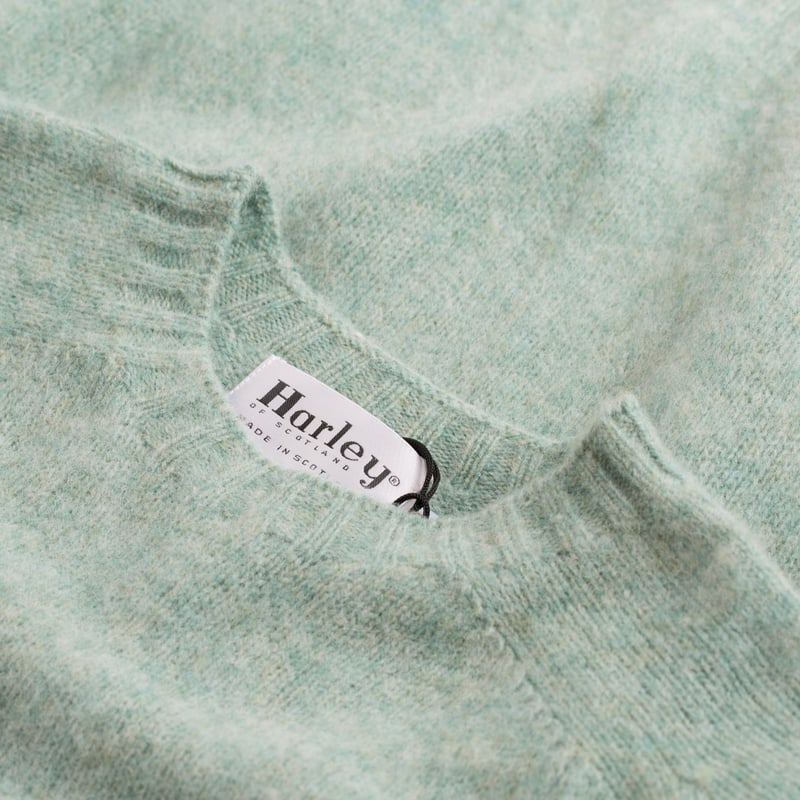 HARLEY OF SCOTLAND Shaggy Crew Neck Ugie Pearl Sweater - Closeup View