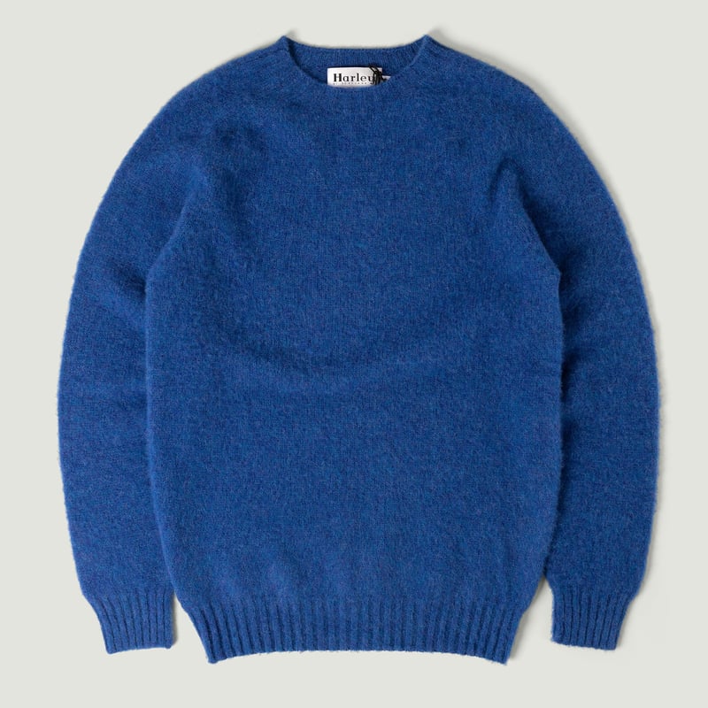Vignette_pull laine shaggy HARLEY OF SCOTLAND couleur bleu ocean force