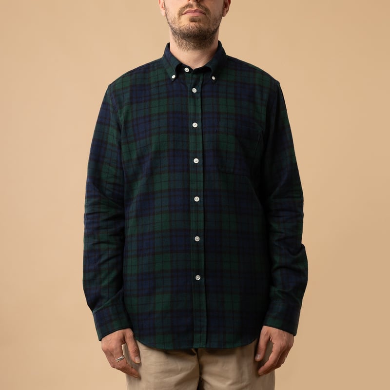 Chemise PORTUGUESE FLANNEL Bonfim Shirt en coton de face fermé