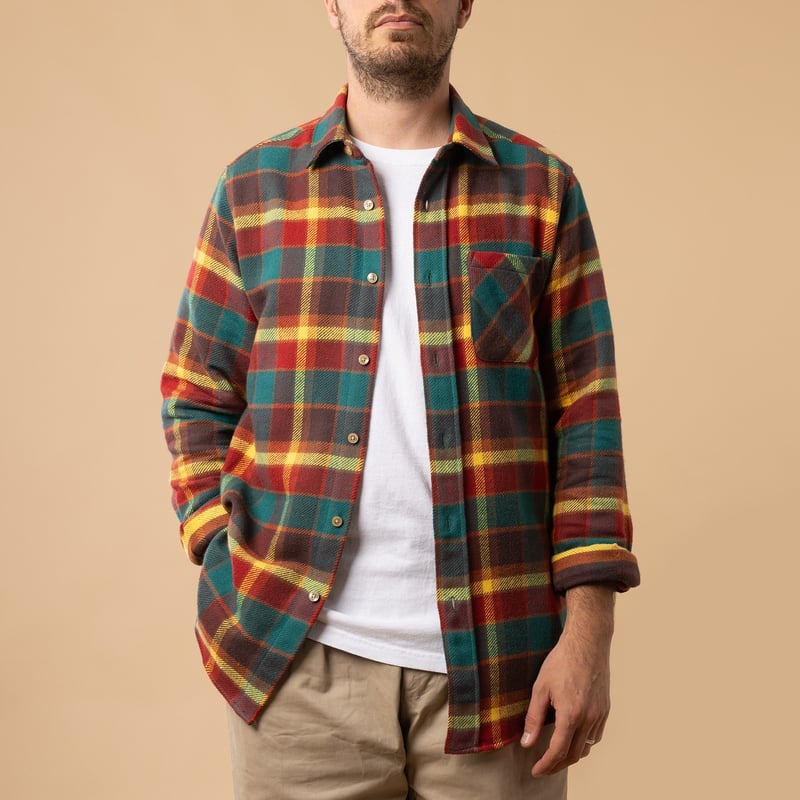 Chemise en coton PORTUGUESE FLANNEL Canto Shirt de face ouvert