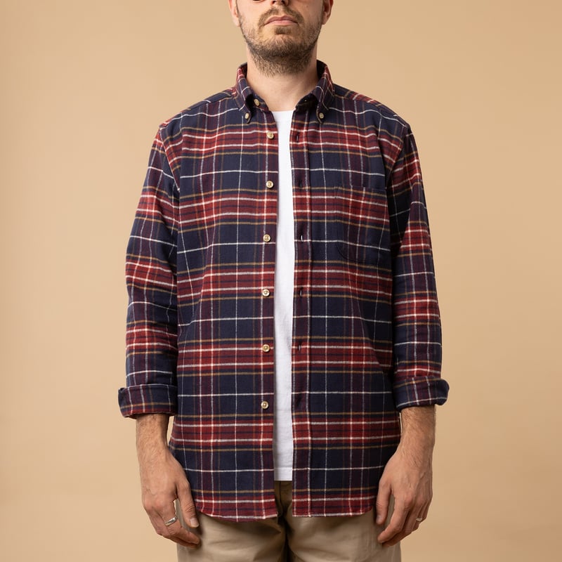 Chemise en coton PORTUGUESE FLANNEL Station Shirt de face ouvert