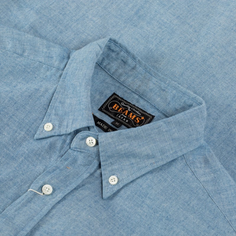 Beams Plus FW24 Oxford B.D Shirt Chambray Label Flaneur-Shirt