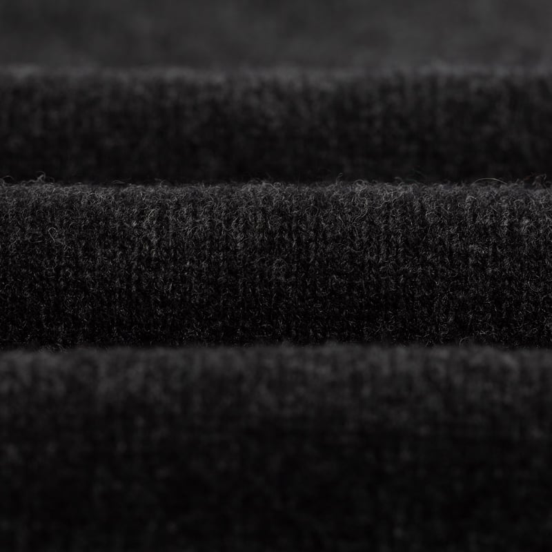 Beams Plus fw24 flâneurs-Knit pull col Polo 9G Charcoal closeup