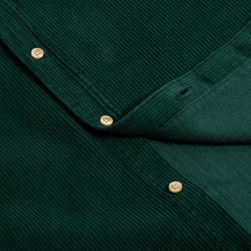 Portuguese Flannel Flaneurs Velvet Shirt - Lobo Green Fabric