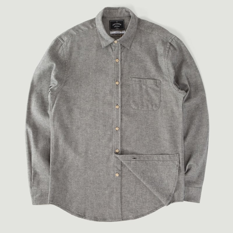 Flâneurs Portuguese Flannel Teca Shirt - Light Grey