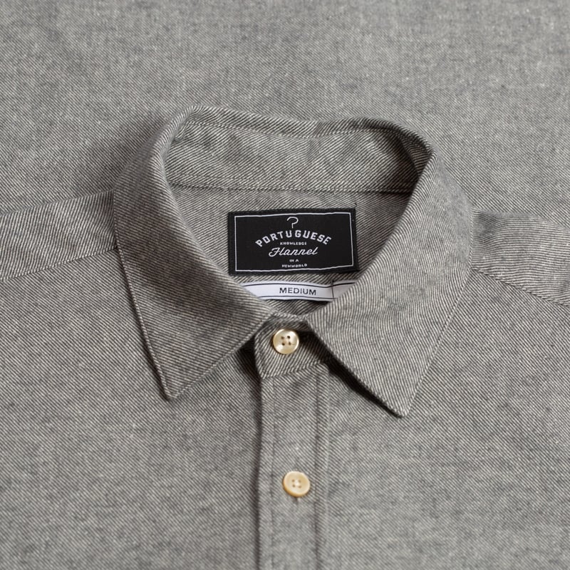 Shirt - Flannel - PORTUGUESE FLANNEL - Teca Shirt - Light Grey Color