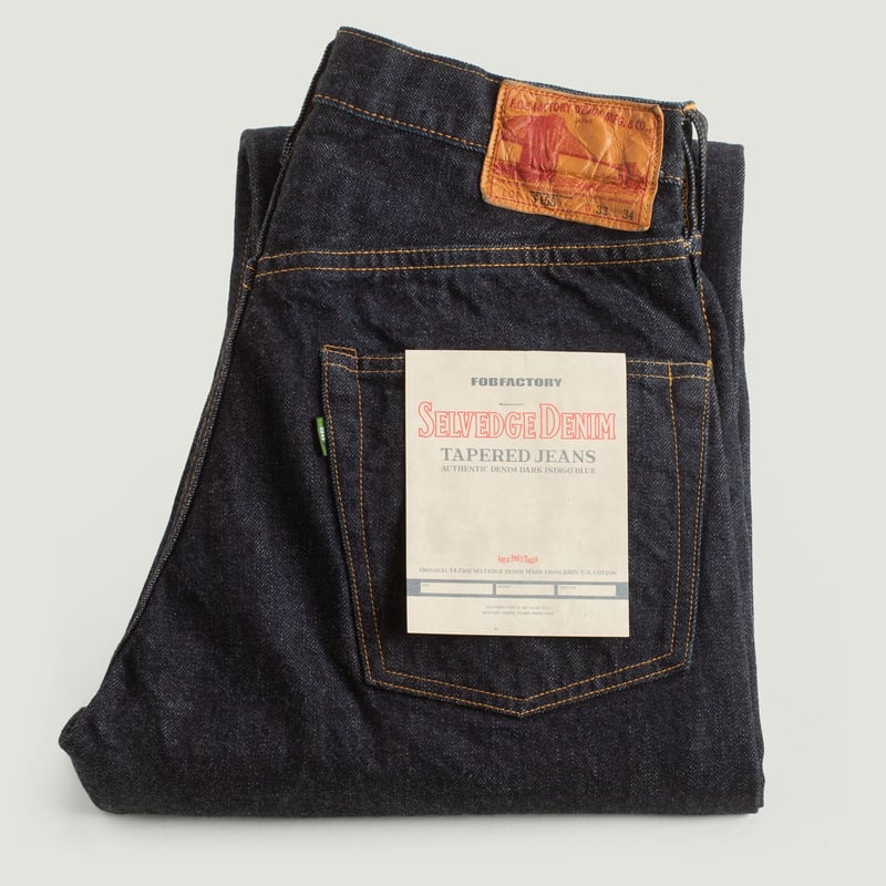 vignette-flâneurs-jeans-FOB-FACTORY-F153-5P-Tapered-Selvedge-Denim