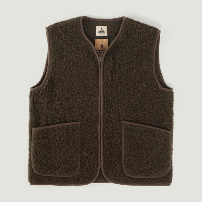 Wanderer vignettes - COLDBREAKER - sleeveless wool jacket - Pepitko Vest Khaki