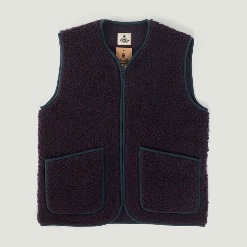 Coldbreaker Sleeveless Wool Jacket - Pepitko Vest Plum