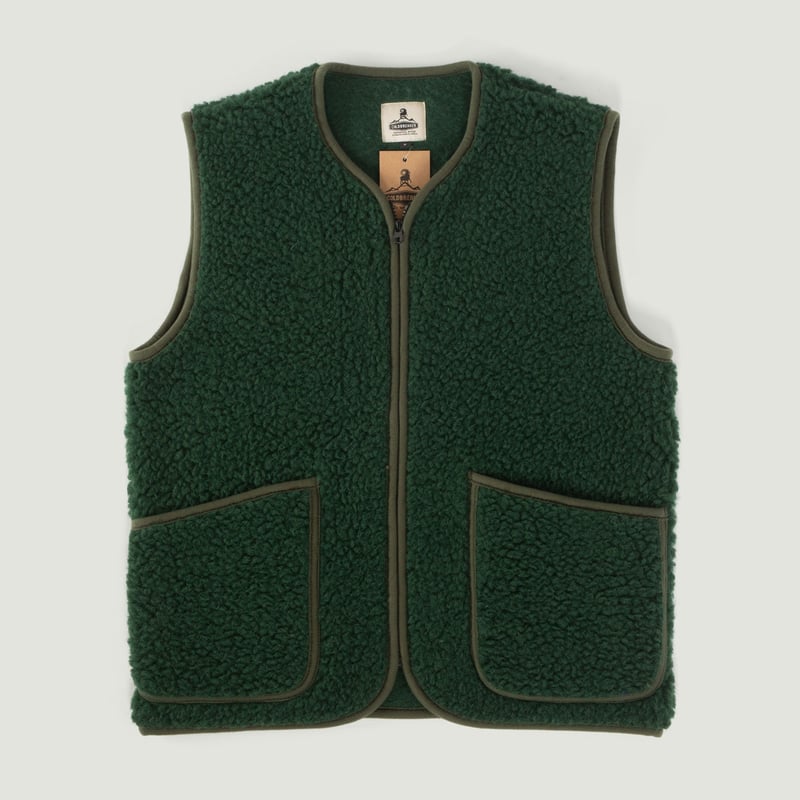 Flâneur Patches - COLDBREAKER - Sleeveless Wool Jacket - Pepitko Vest Dark Green