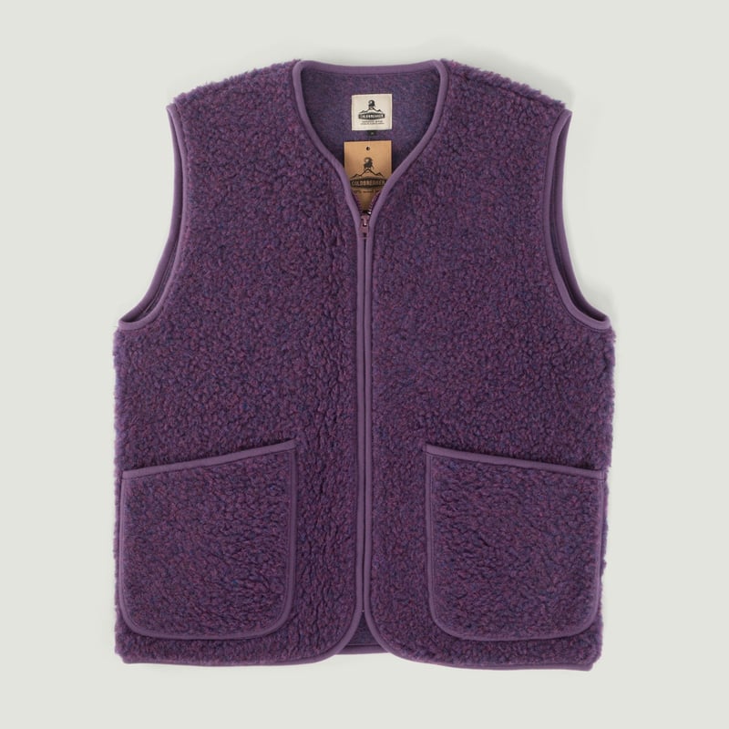 Flâneur Patches - COLDBREAKER - Sleeveless Wool Jacket - Pepitko Vest - Violet