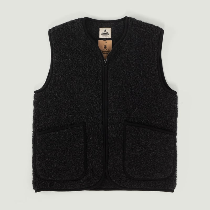 Flâneur Patches - COLDBREAKER - Sleeveless Wool Jacket - Pepitko Vest Black