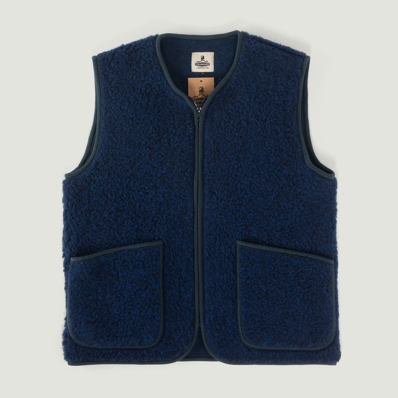 Coldbreaker sleeveless wool jacket - Pepitko Vest Ultramarine