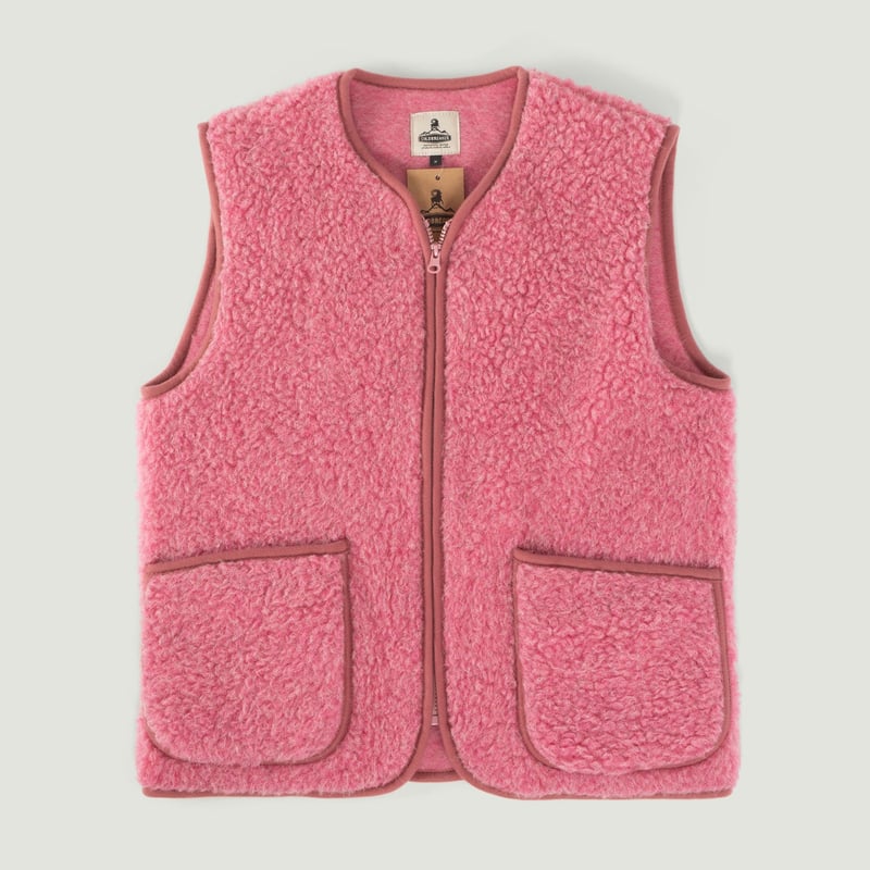 Flâneurs stickers - COLDBREAKER - sleeveless wool jacket - Pepitko Vest Pink