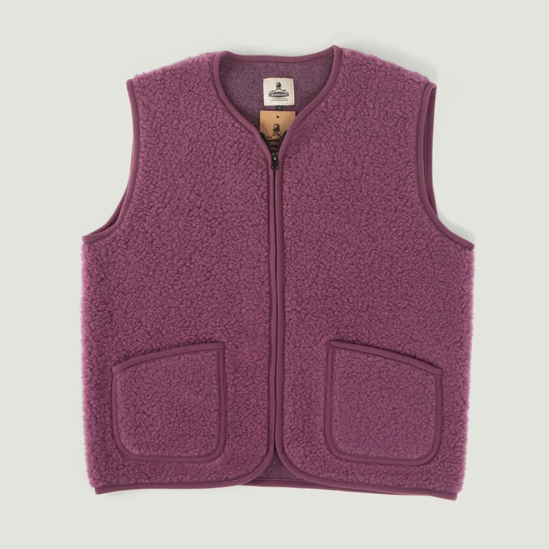 Sleeveless wool jacket-flâneurs-COLDBREAKER-Pepitko Ultralight-French Purple